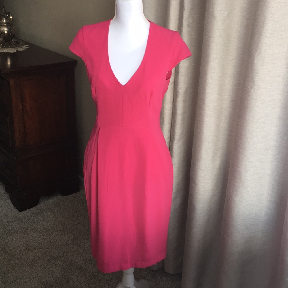 Fushia pink vintage style midi dress